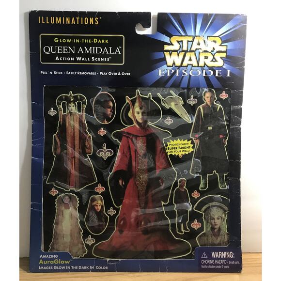 Star Wars Episode 1 Glow The Dark Queen Amidala Action Wall Scenes peel-n-stick - Picture 1 of 5